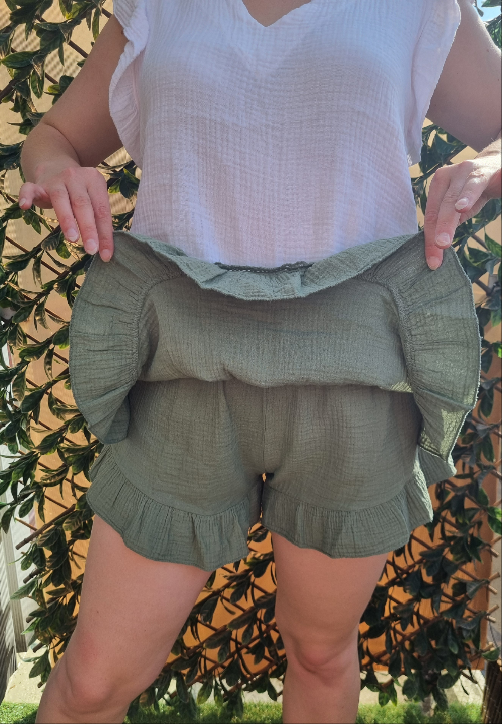 Jupe short louise kaki