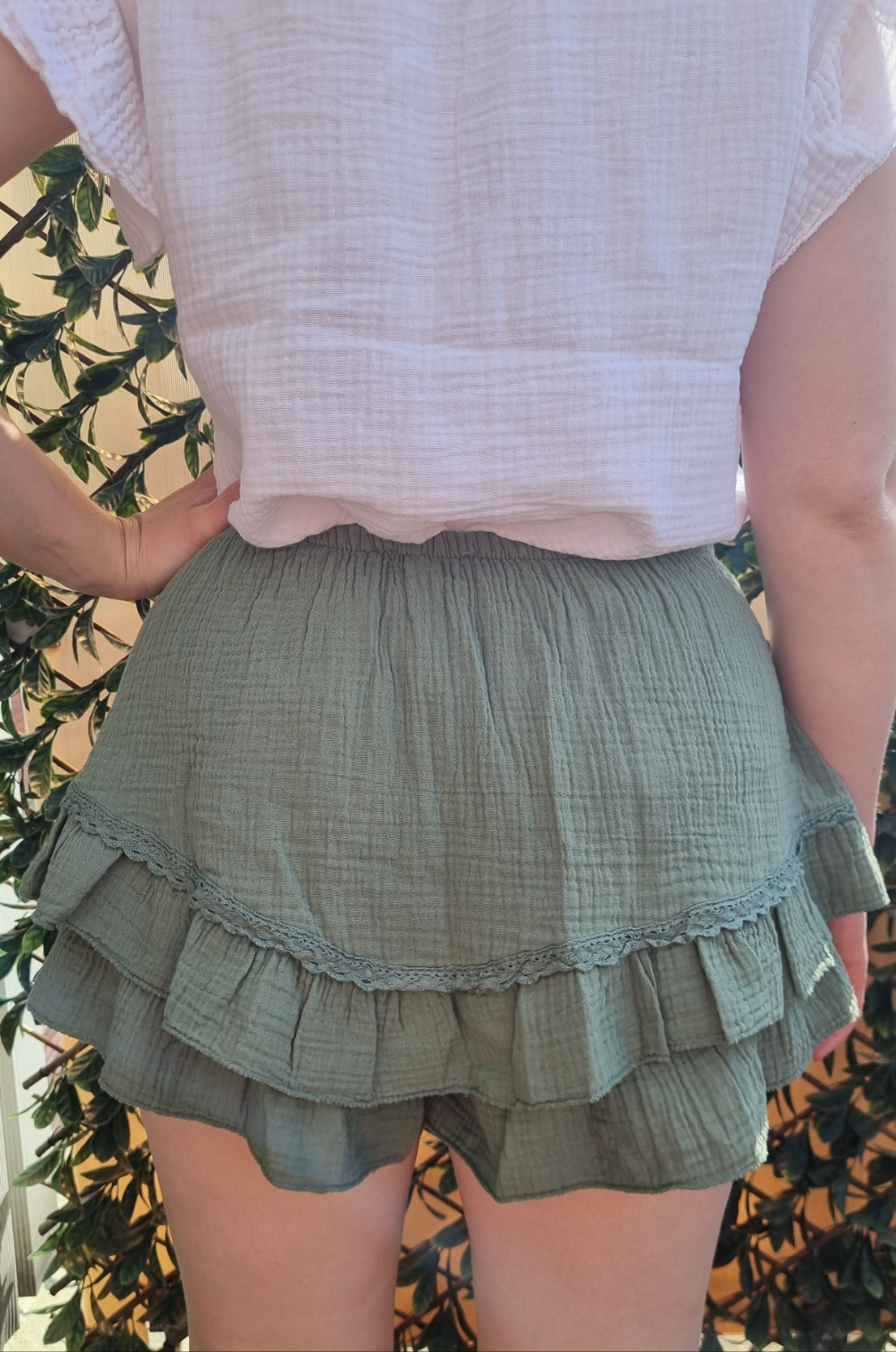 Jupe short louise kaki