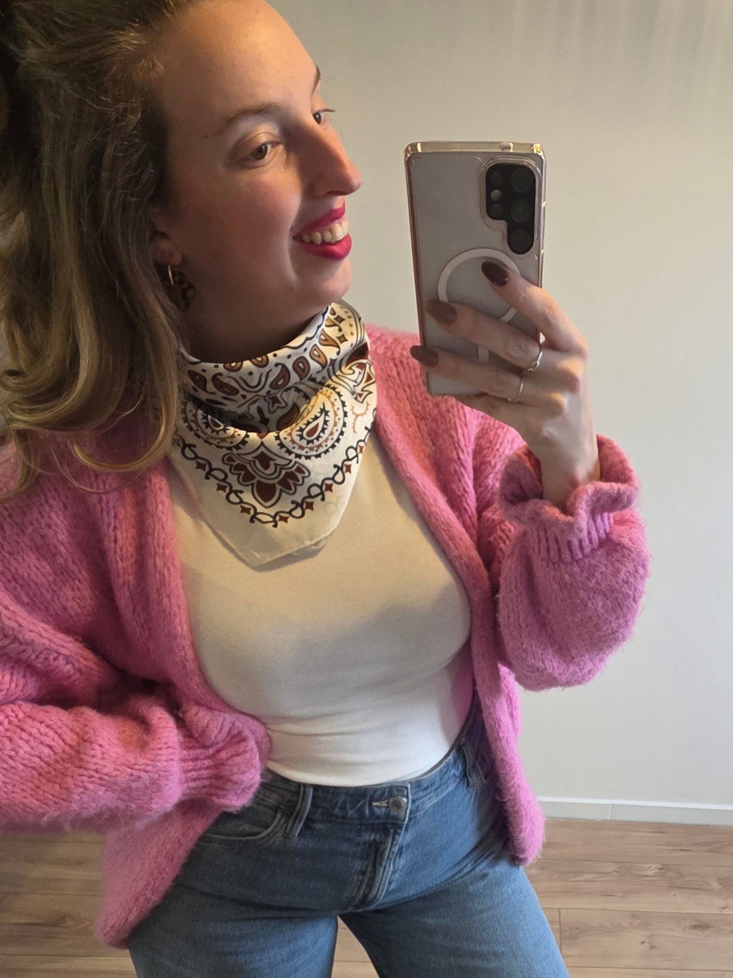 Petit foulard beige