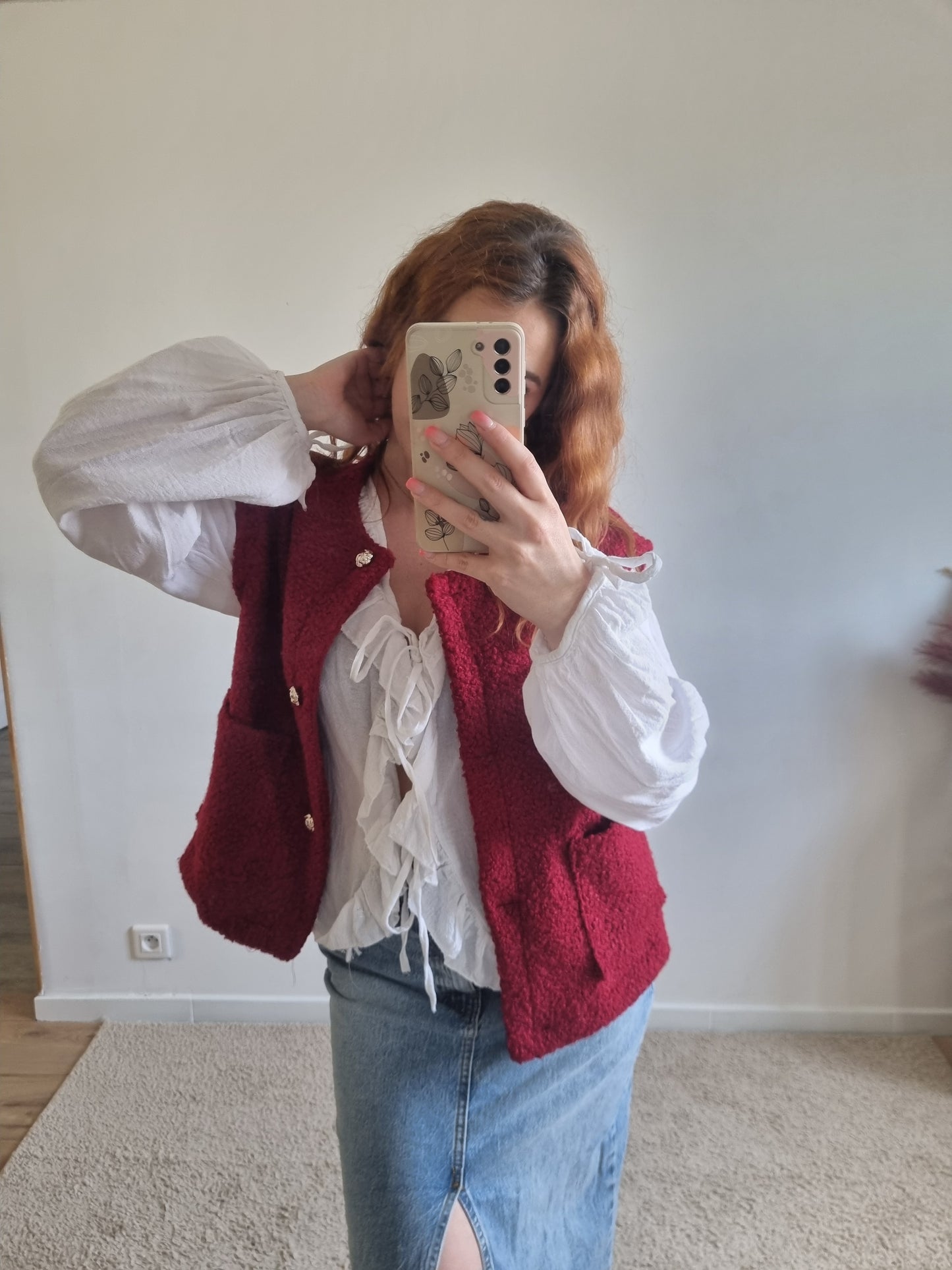 Gilet sans manche Estelle bordeaux