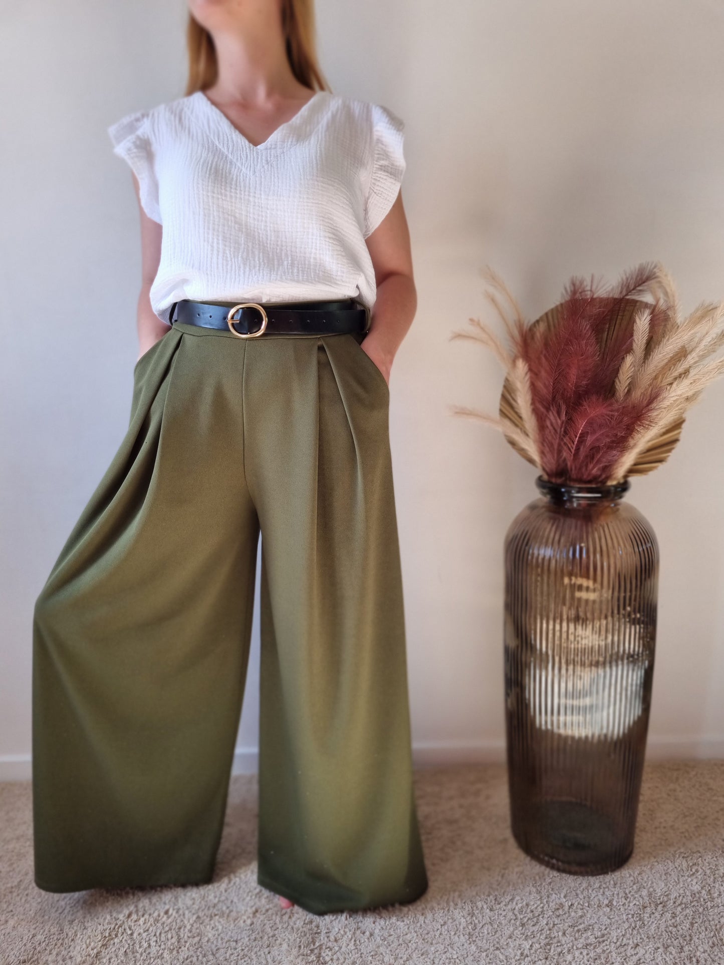 Pantalon Agnès Kaki