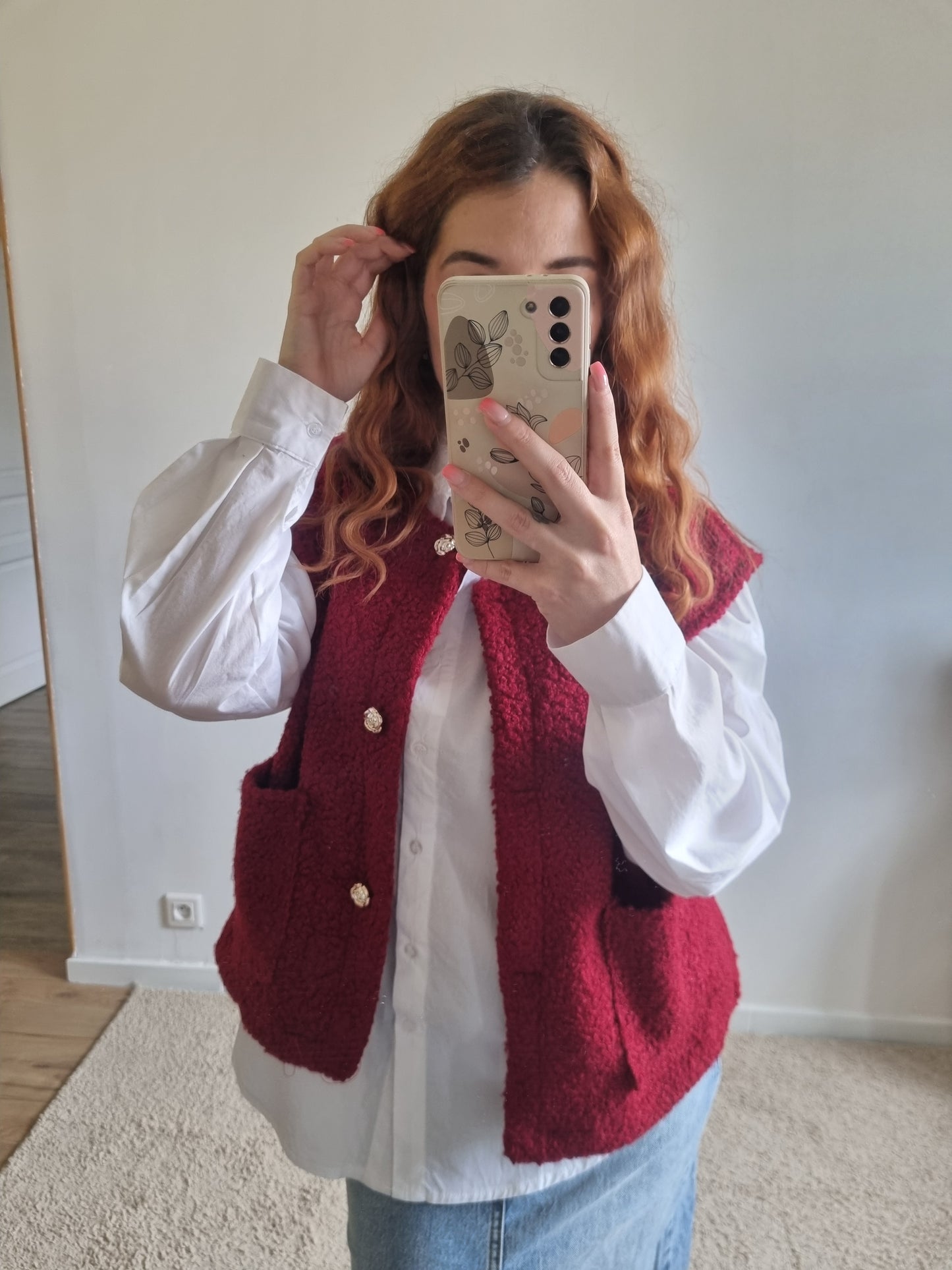 Gilet sans manche Estelle bordeaux