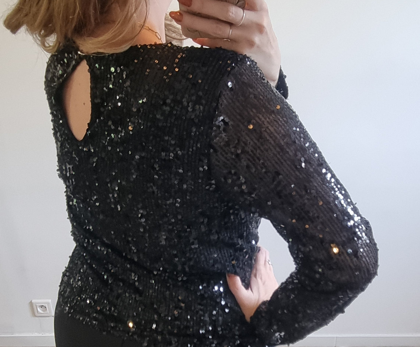 Blouse à paillettes Noire